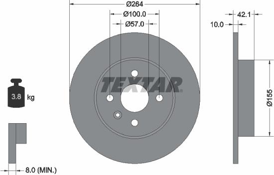 Textar 92124703 - Jarrulevy inparts.fi