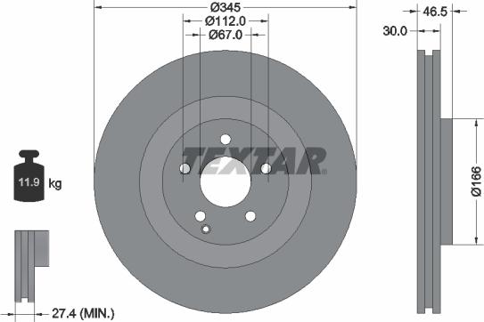 Textar 92123603 - Jarrulevy inparts.fi