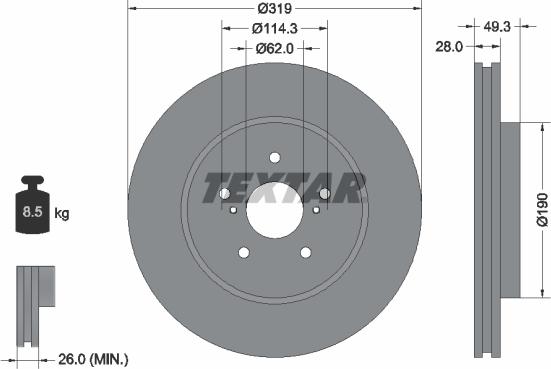 Textar 92171503 - Jarrulevy inparts.fi