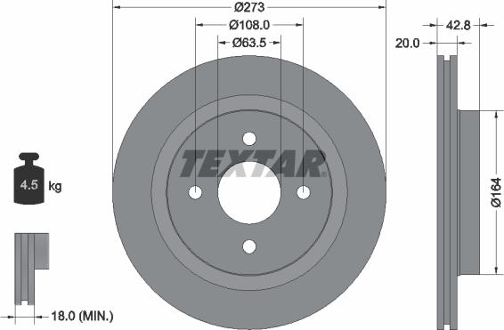 Textar 92172503 - Jarrulevy inparts.fi