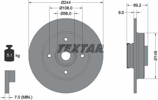 Textar 92305403 - Jarrulevy inparts.fi