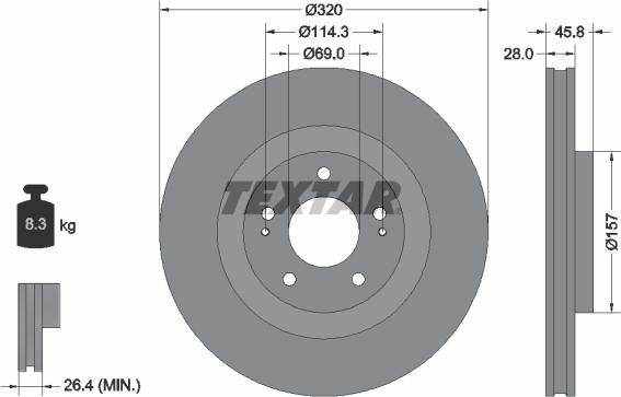 Textar 92306503 - Jarrulevy inparts.fi