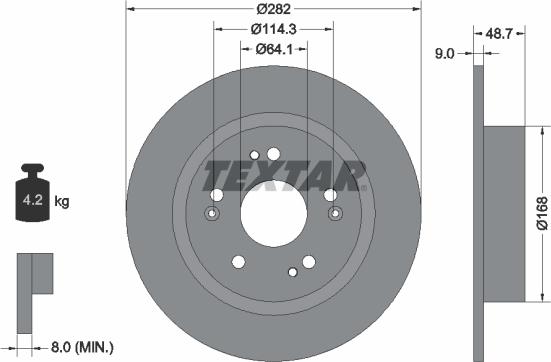 Textar 92301603 - Jarrulevy inparts.fi