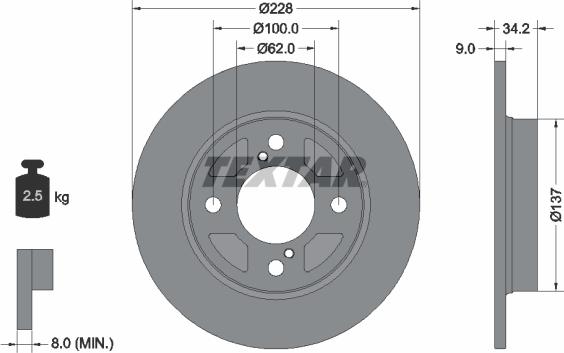 Textar 92303603 - Jarrulevy inparts.fi