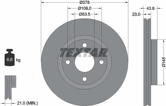 Textar 92303203 - Jarrulevy inparts.fi