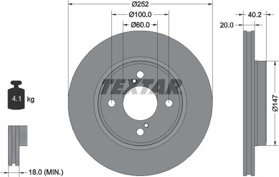 Textar 92303703 - Jarrulevy inparts.fi