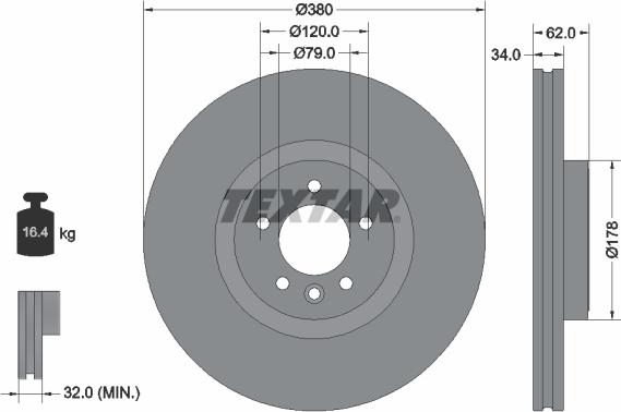 Textar 92316405 - Jarrulevy inparts.fi