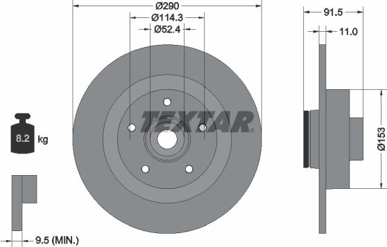 Textar 92316503 - Jarrulevy inparts.fi