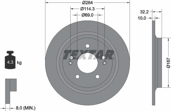 Textar 92316303 - Jarrulevy inparts.fi