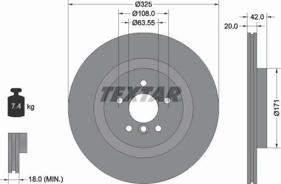 Textar 92318105 - Jarrulevy inparts.fi