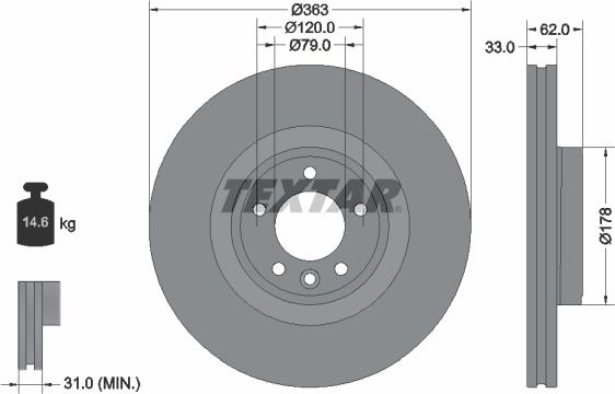 Textar 92313505 - Jarrulevy inparts.fi