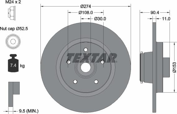 Textar 92329403 - Jarrulevy inparts.fi