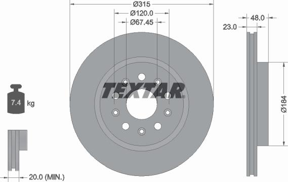 Textar 92324505 - Jarrulevy inparts.fi