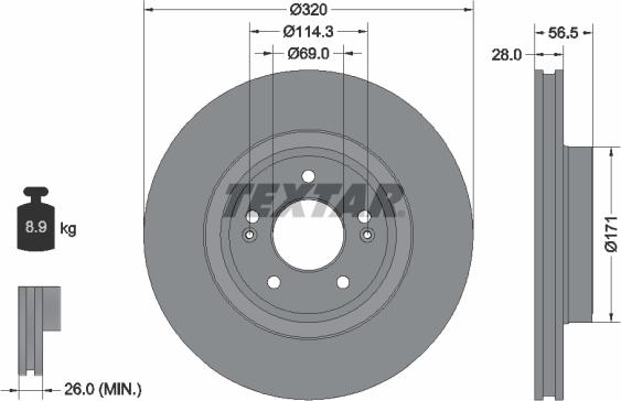 Textar 92323605 - Jarrulevy inparts.fi