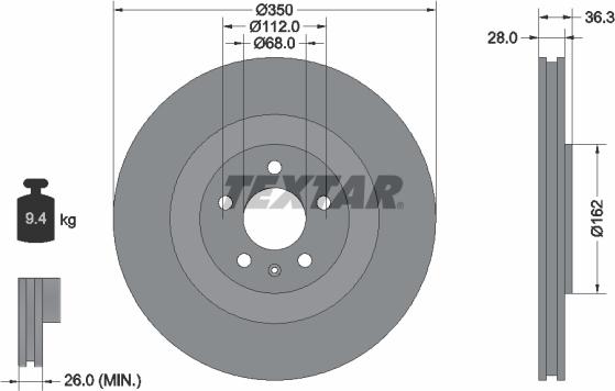 Textar 92290405 - Jarrulevy inparts.fi