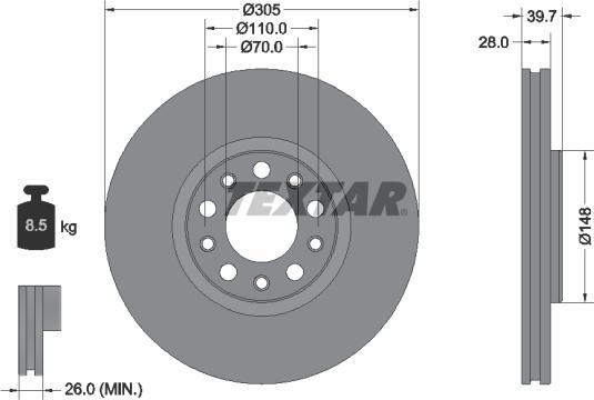 Textar 92293903 - Jarrulevy inparts.fi