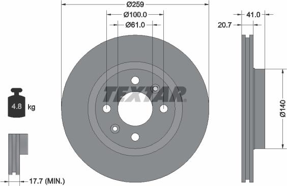 Textar 92292103 - Jarrulevy inparts.fi