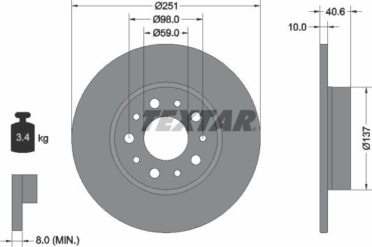 Textar 92244303 - Jarrulevy inparts.fi