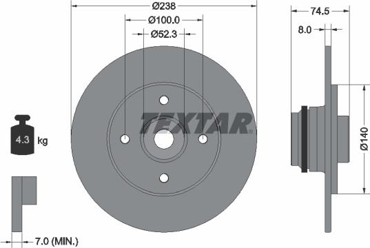 Textar 92242103 - Jarrulevy inparts.fi