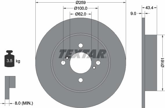 Textar 92242303 - Jarrulevy inparts.fi