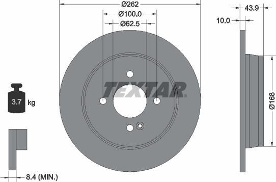 Textar 92242203 - Jarrulevy inparts.fi