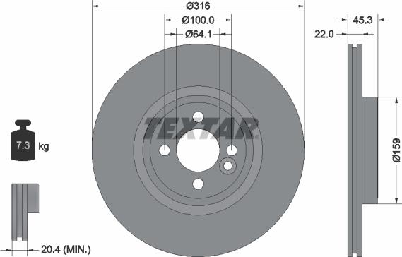 Textar 92255005 - Jarrulevy inparts.fi