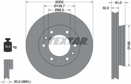 Textar 92253400 - Jarrulevy inparts.fi