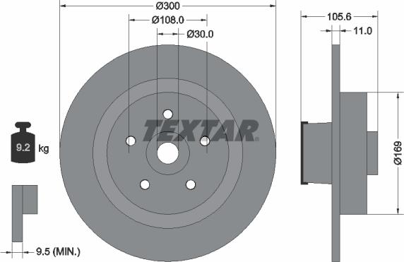 Textar 92252900 - Jarrulevy inparts.fi