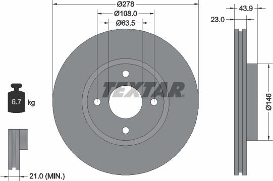 Textar 92252403 - Jarrulevy inparts.fi