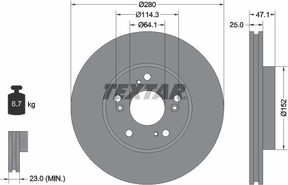 Textar 92252503 - Jarrulevy inparts.fi