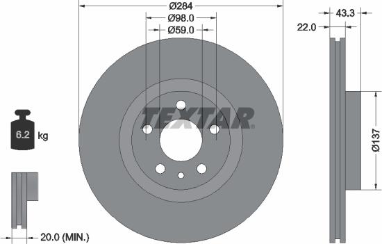 Textar 92252803 - Jarrulevy inparts.fi