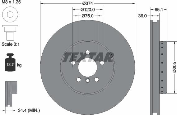 Textar 92266025 - Jarrulevy inparts.fi