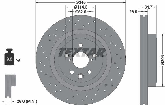 Textar 92204203 - Jarrulevy inparts.fi