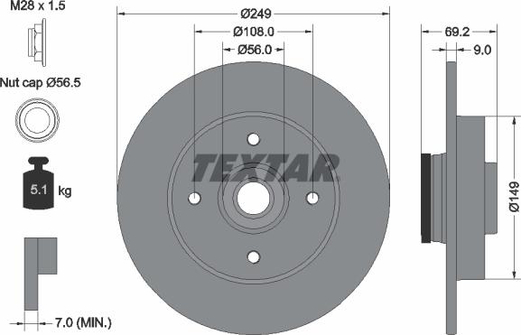 Textar 92202103 - Jarrulevy inparts.fi