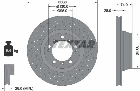 Textar 92219005 - Jarrulevy inparts.fi