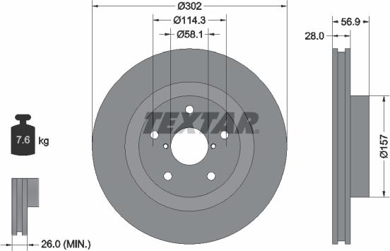 Textar 92286203 - Jarrulevy inparts.fi