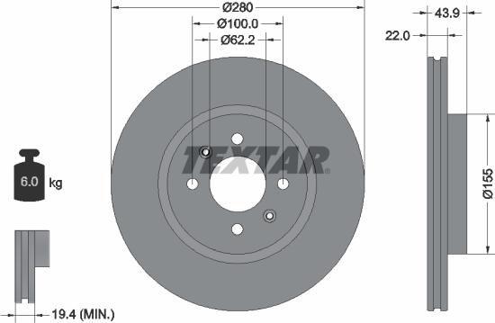 Textar 92239303 - Jarrulevy inparts.fi