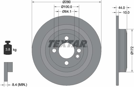 Textar 92234003 - Jarrulevy inparts.fi