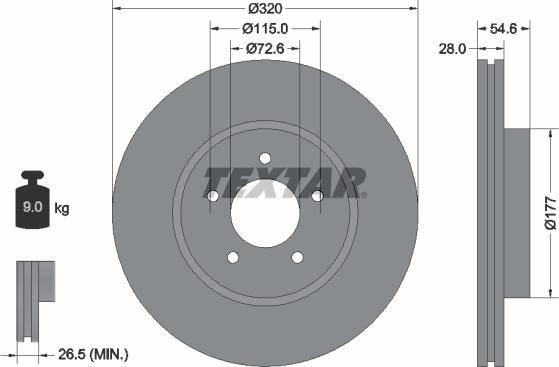 Textar 92235403 - Jarrulevy inparts.fi