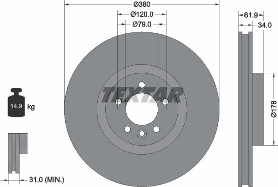 Textar 92235605 - Jarrulevy inparts.fi