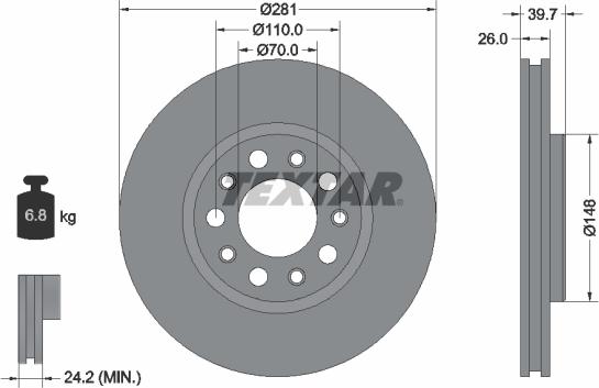 Textar 92230103 - Jarrulevy inparts.fi