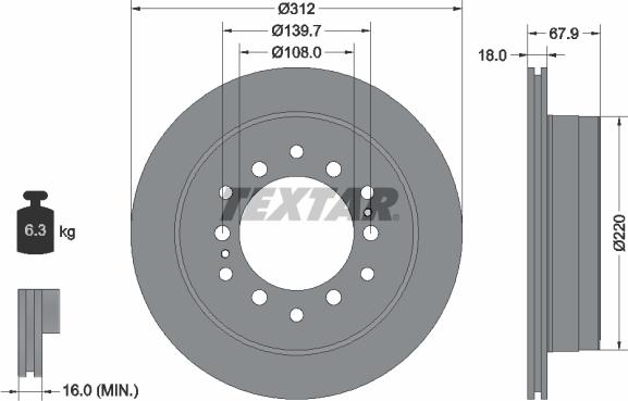 Textar 92231003 - Jarrulevy inparts.fi