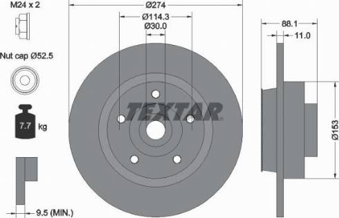 Textar 92232600 - Jarrulevy inparts.fi