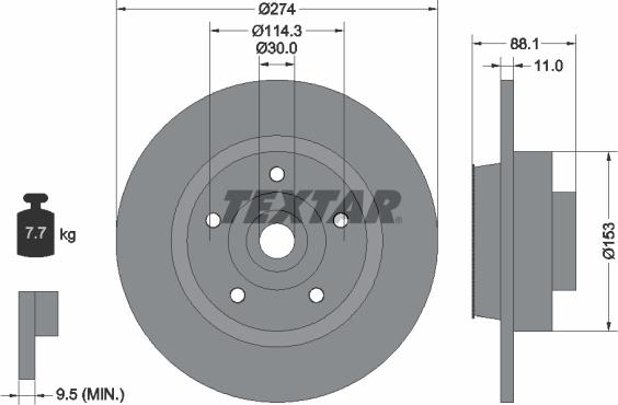 Textar 92232603 - Jarrulevy inparts.fi