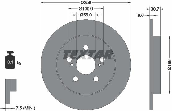 Textar 92224003 - Jarrulevy inparts.fi