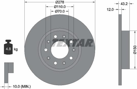 Textar 92221003 - Jarrulevy inparts.fi