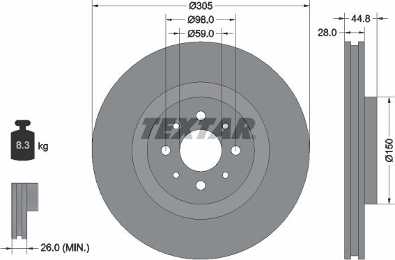 Textar 92228503 - Jarrulevy inparts.fi