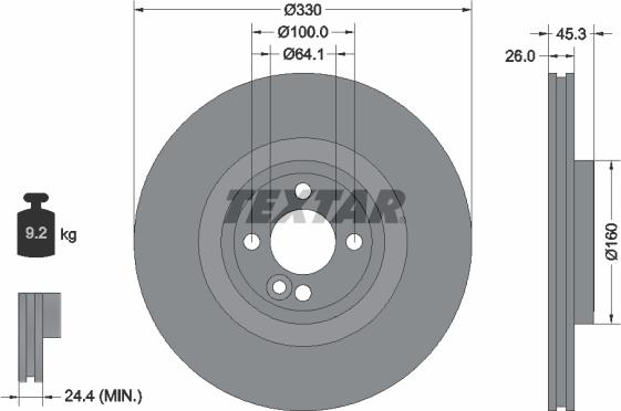 Textar 92275403 - Jarrulevy inparts.fi