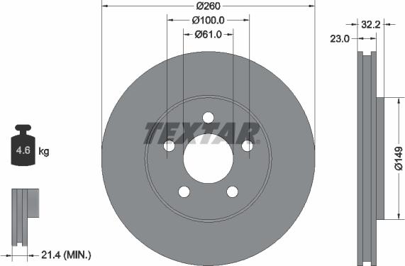 Textar 92271603 - Jarrulevy inparts.fi