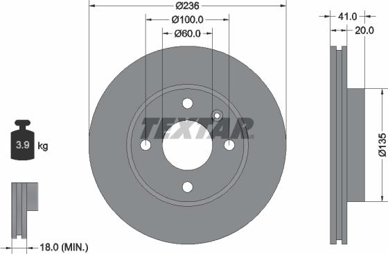 Textar 92278703 - Jarrulevy inparts.fi